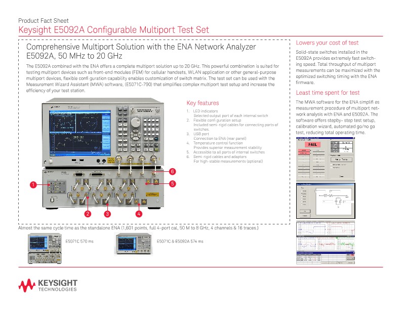 E5092a Configurable Multiport Test Set Product Fact Sheet Pdf Asset
